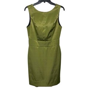 Ben Sherman Textured Deep V Back Sheath Mini Dress in Green Size M‎
